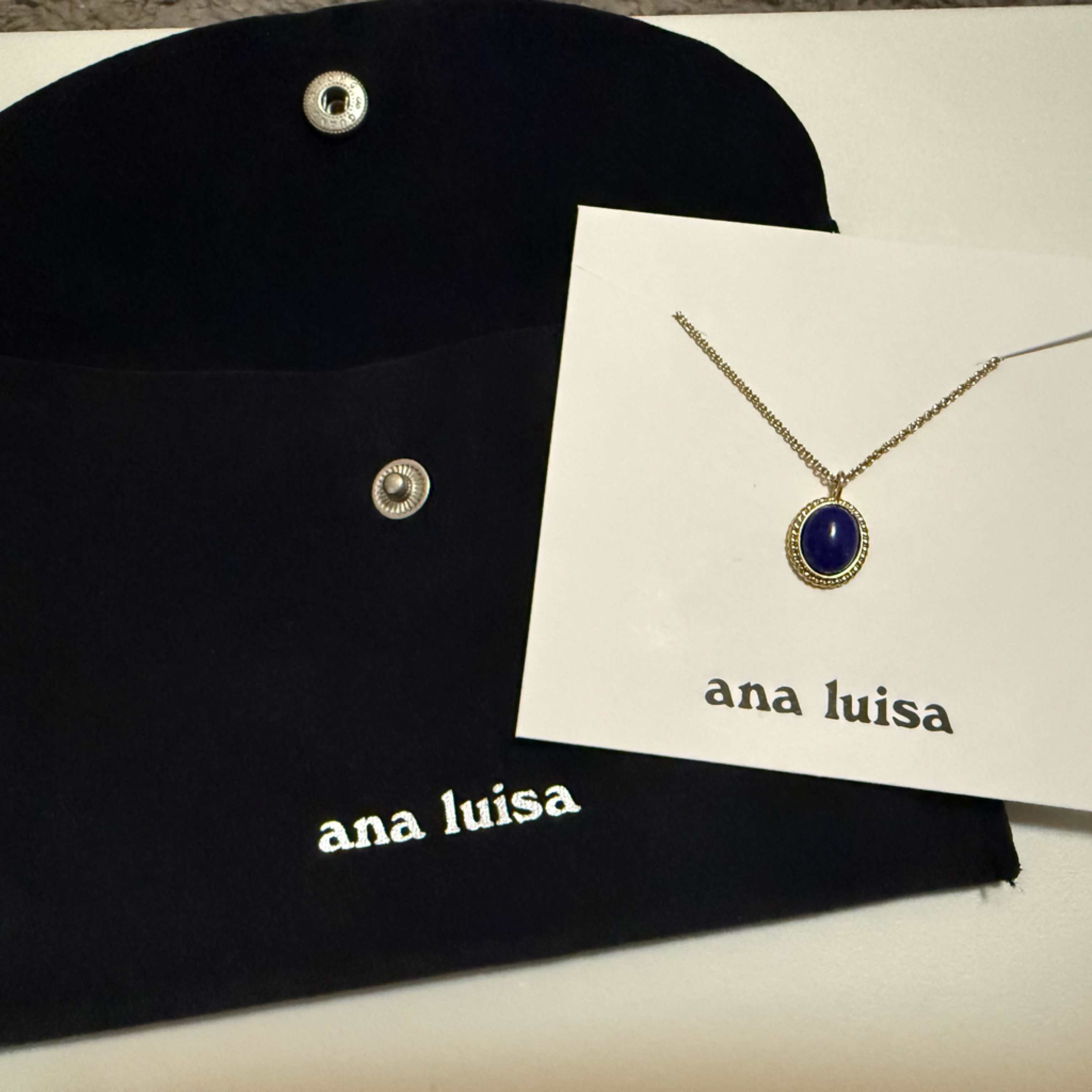 Gold And Blue Pendant Necklace 55$